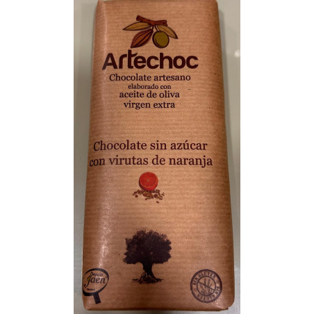 Chocolate negro sin azúcar con naranja