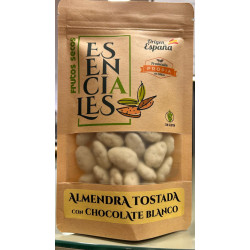 Almendras tostadas con chocolate blanco