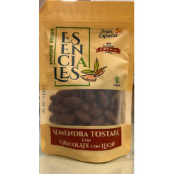 Almendras tostadas con chocolate con leche