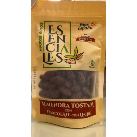 Almendras tostadas con chocolate con leche